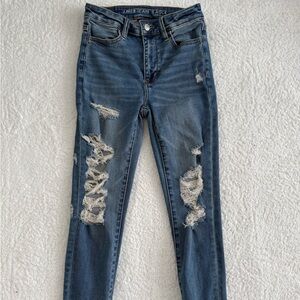 American Eagle Outfitters Ripped Blue Skinny Jeans